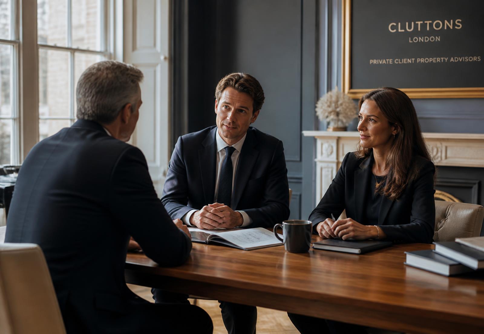 Advisors meeting a private investor in the London office