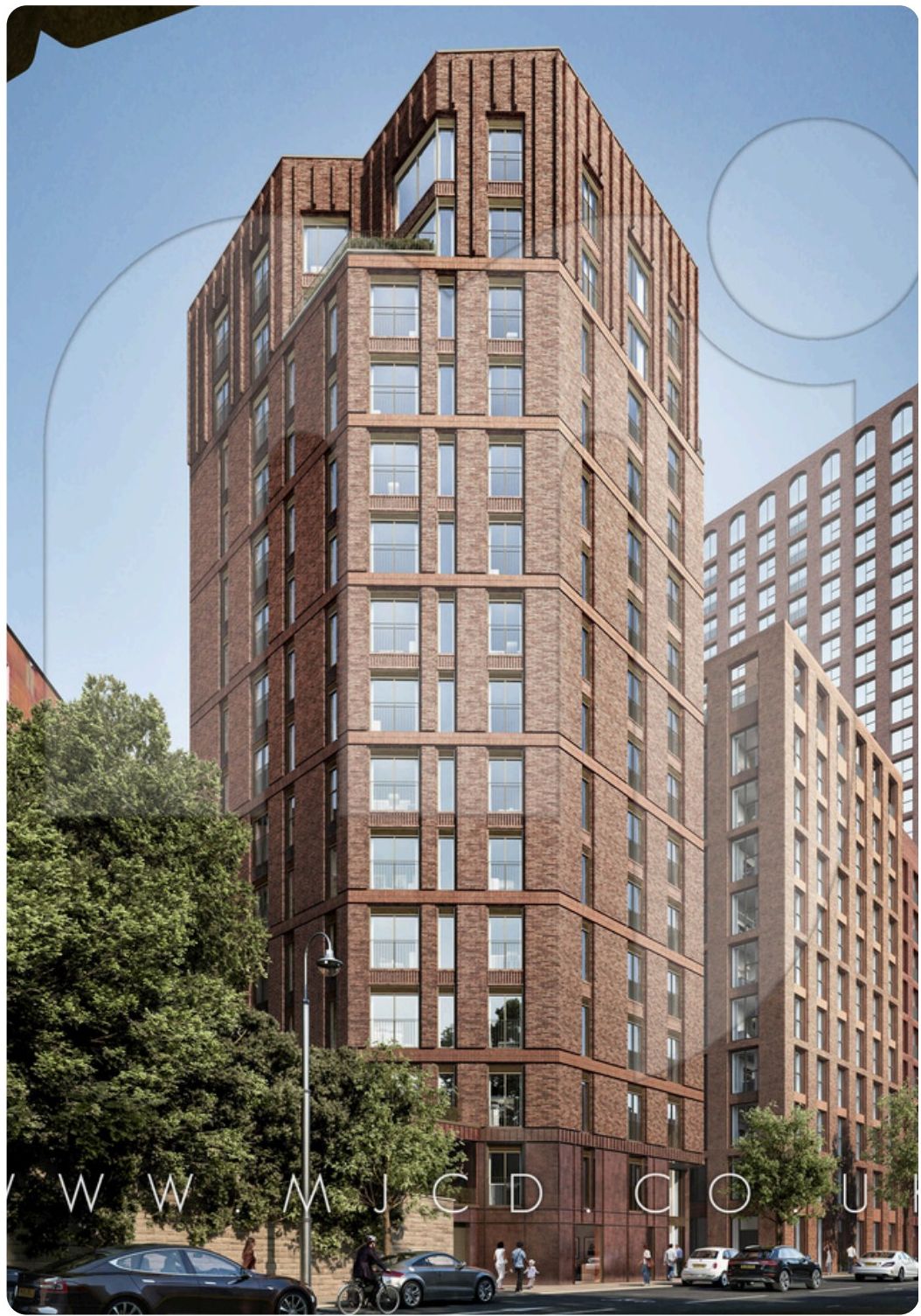 Street-level view of the proposed tower