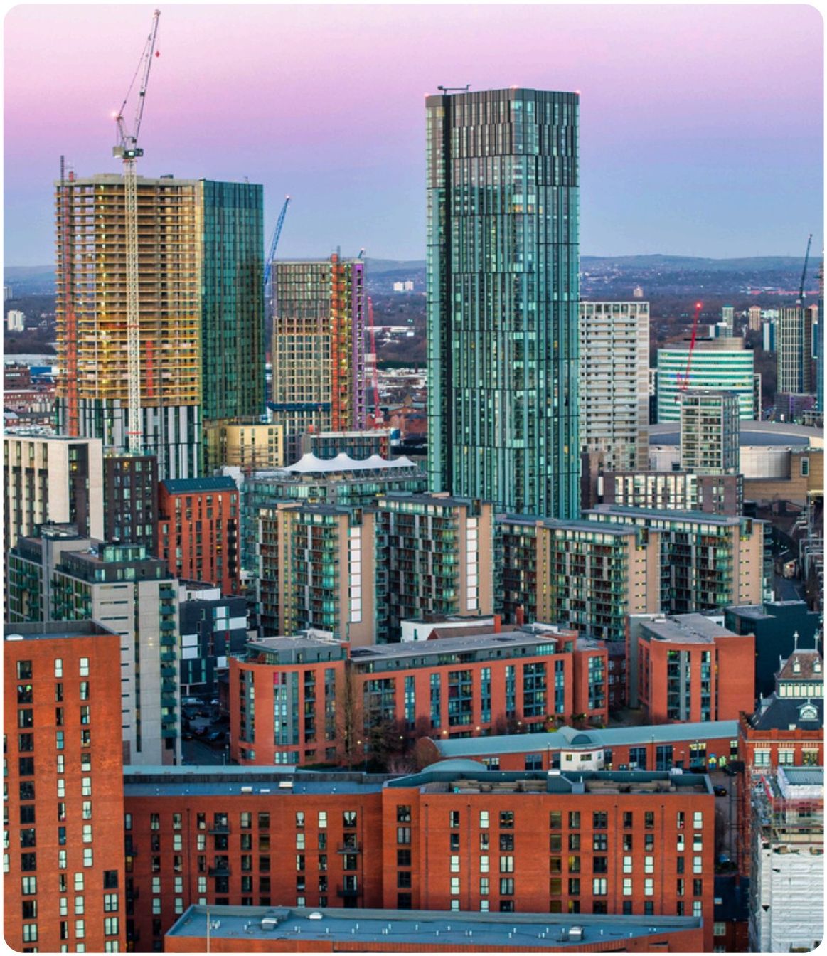 Manchester city centre under construction